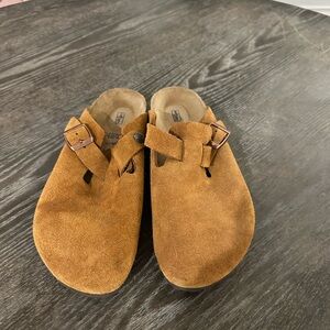 Birkenstock Tan Suede Women's Slippers